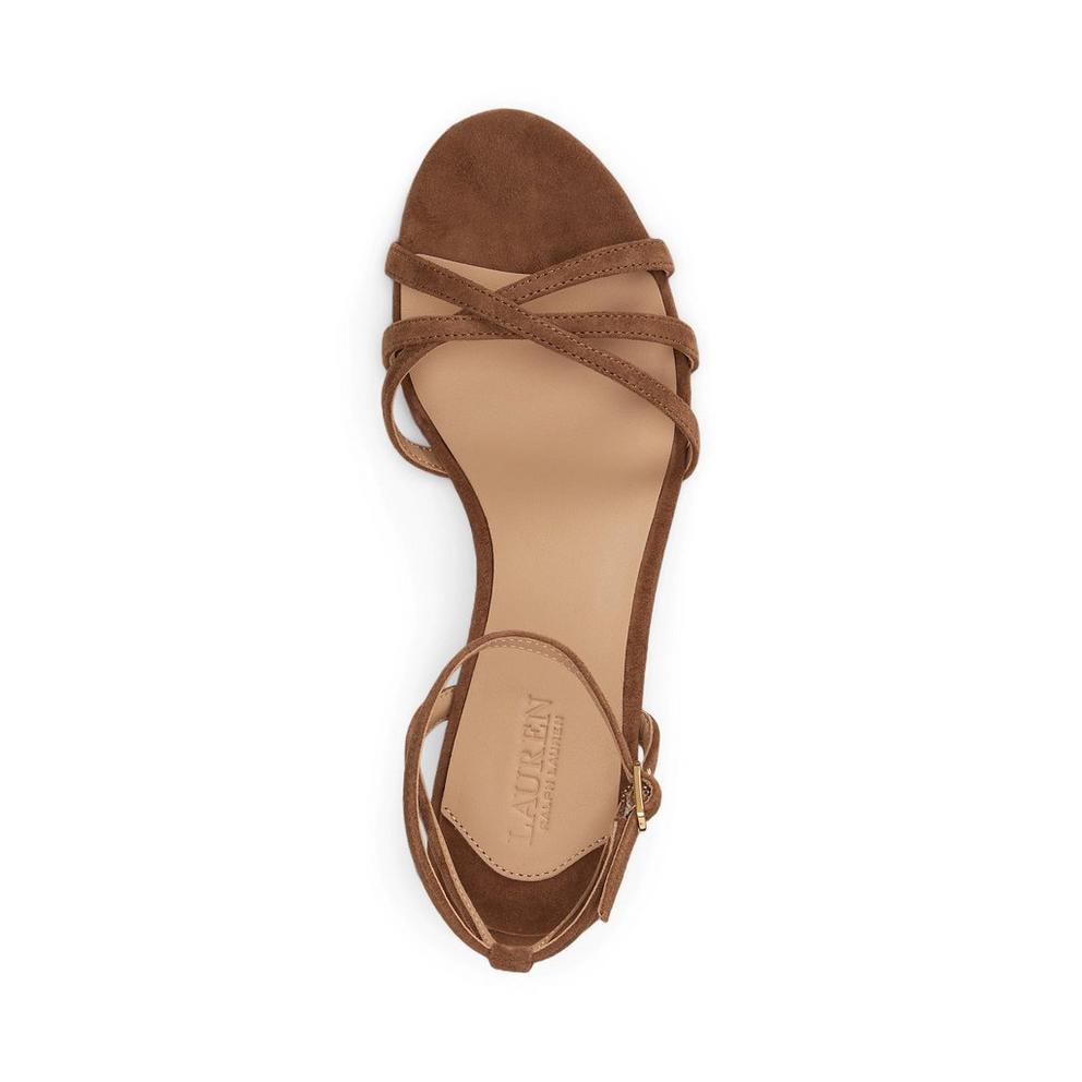 Lauren by Ralph Lauren Women's Kendyl Kitten Heeled Sandals