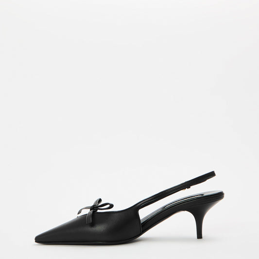 Miu Miu Women's Logo Bow Kitten Slingbacks