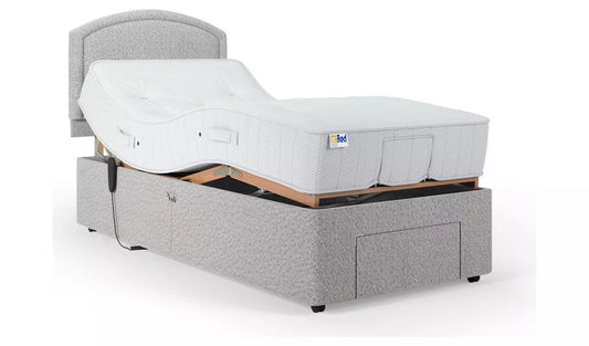 Mibed Single Adjustable Drawer Bed With Mattress - Slate