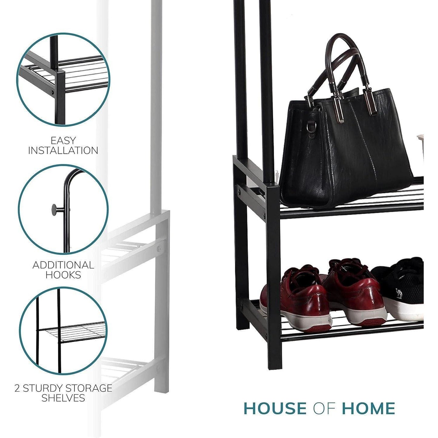 House of Home Freestanding Double Clothes Rail 3.5ft x 5.5