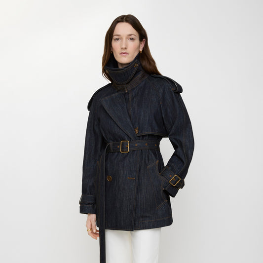 Short Denim Fitzrovia Trench Coat