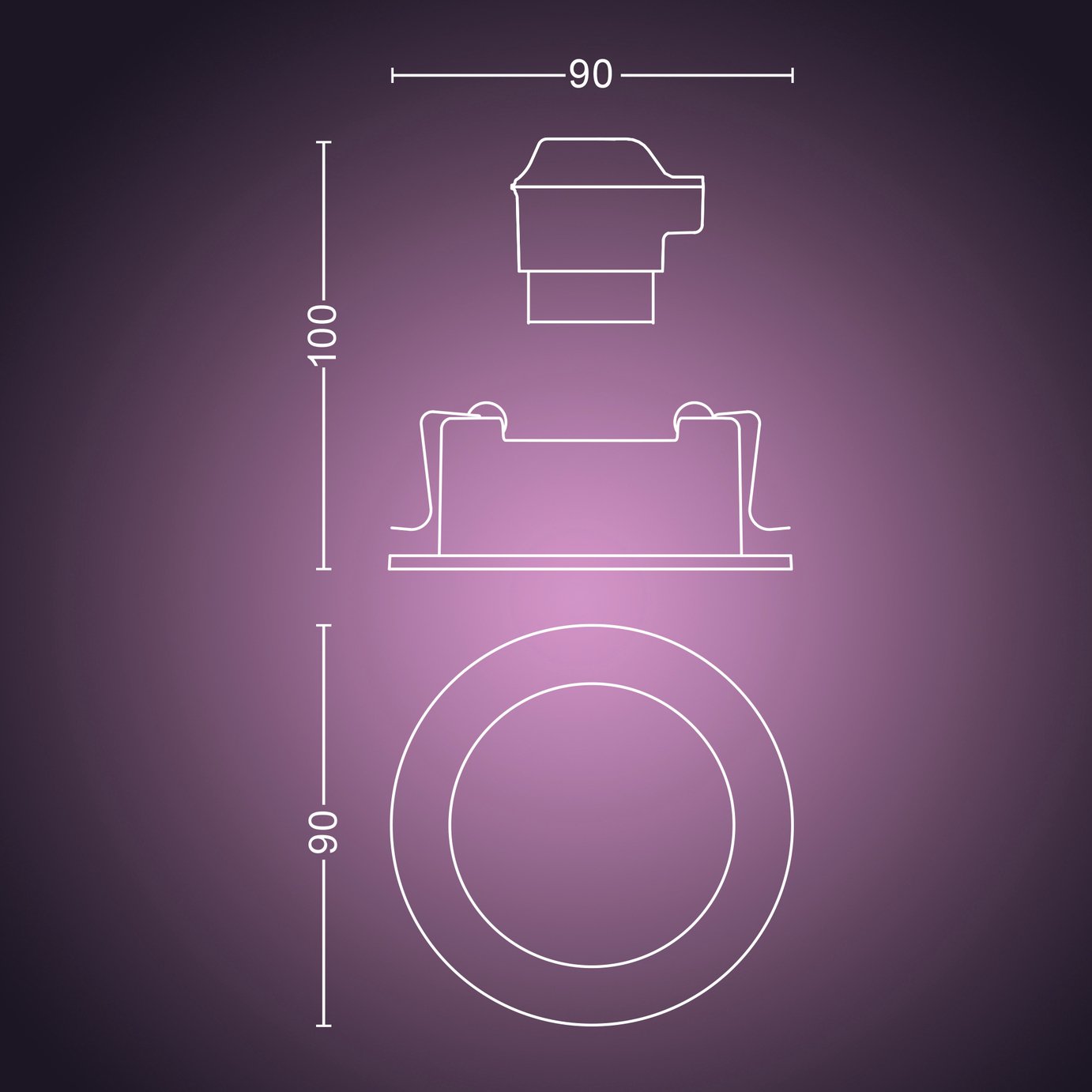 Philips Hue Centura Recessed 3 Light LED Spotlight - White