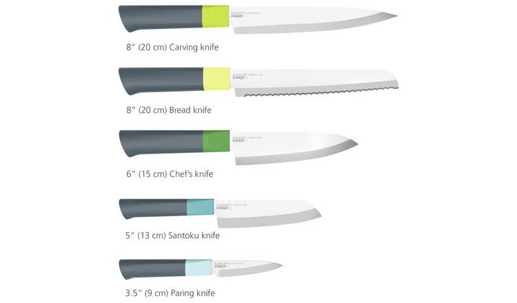 Joseph Joseph Duo 5pc Knife Block With 5 Knives Set - Grey