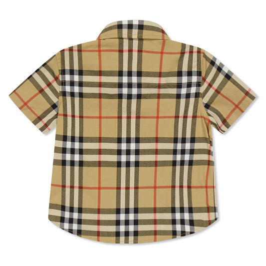 Burberry Kids' Check Short Sleeve Oxford Shirt