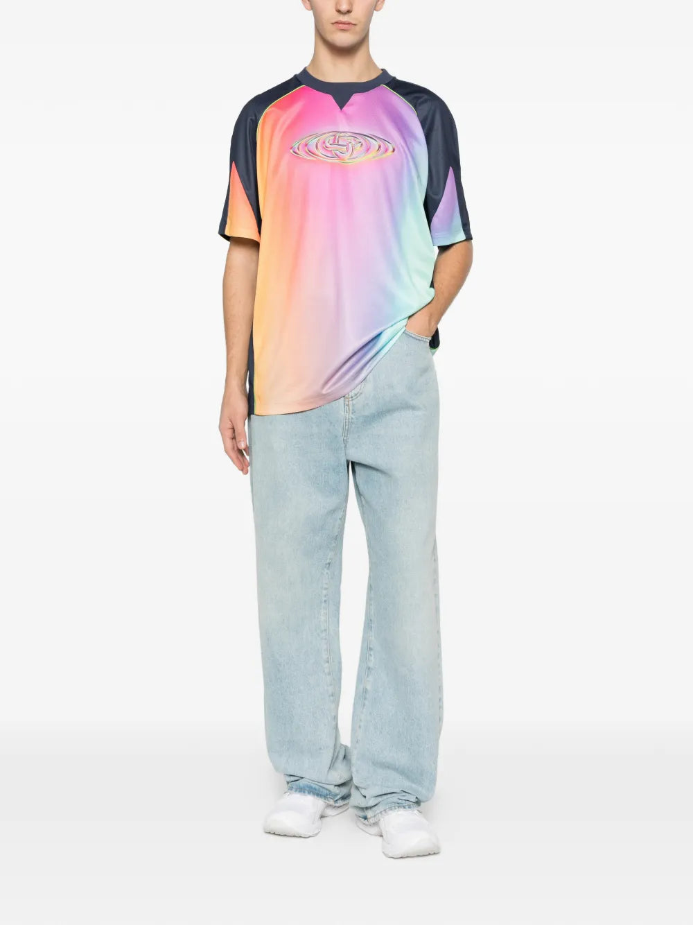 Casablanca short-sleeve football top