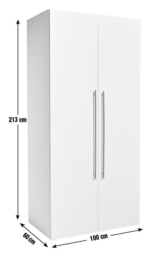Habitat Atlas 2 Door Tall Wardrobe - White