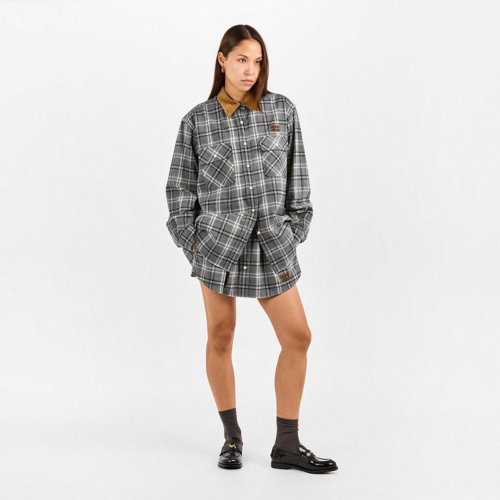 Miu Miu Women's Flannel Mini Skirt
