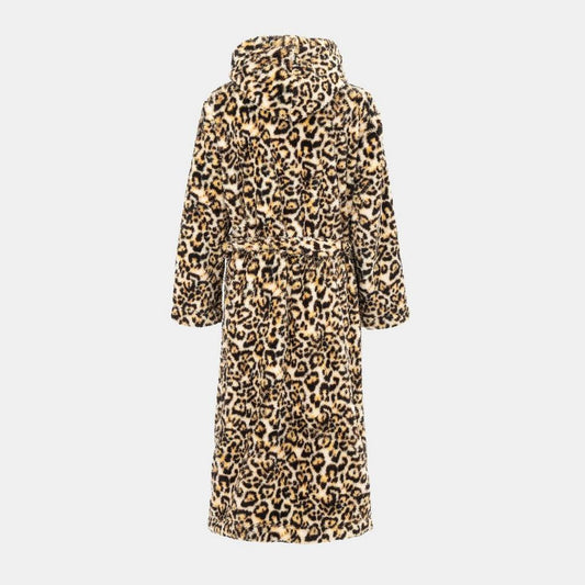 Fleece Robe Leopard Pattern Women