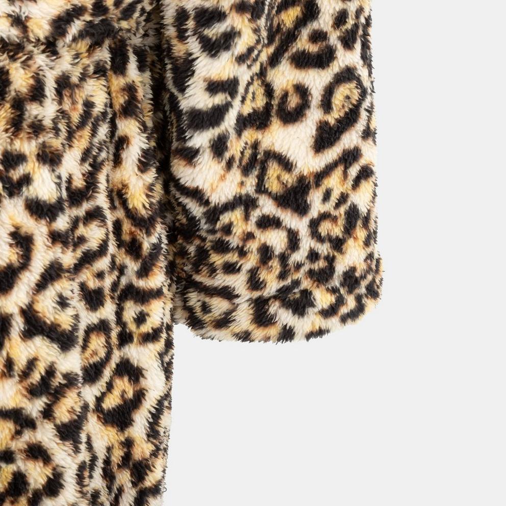 Fleece Robe Leopard Pattern Women