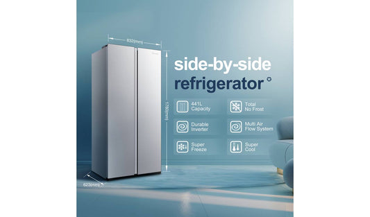 Fridgemaster MS83430ES American Fridge Freezer - Silver