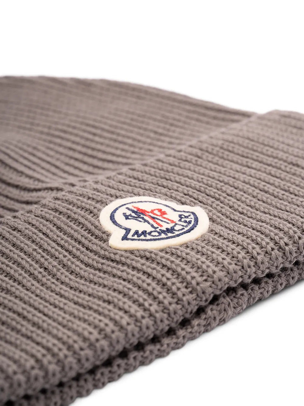 Moncler ribbed logo-patch beanie hat