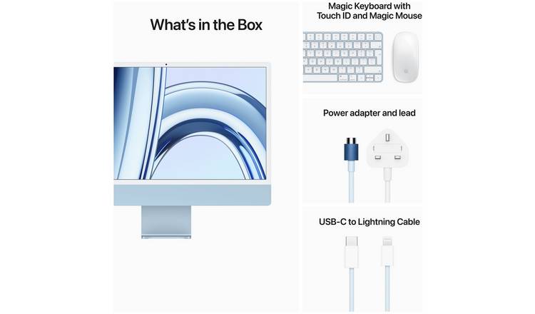 Apple iMac 2023 24in 4.5K Retina Display M3 8GB 512GB - Blue