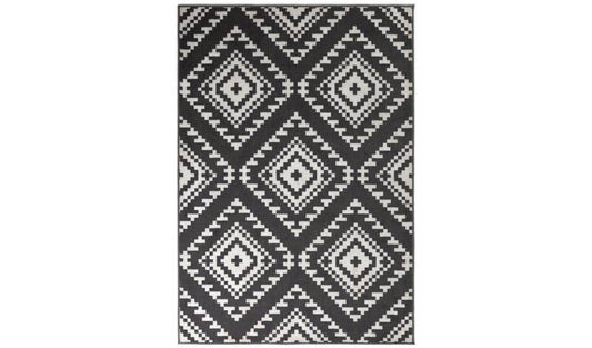 Habitat Global Geometric Grey Cut Pile Rug - 120x170cm