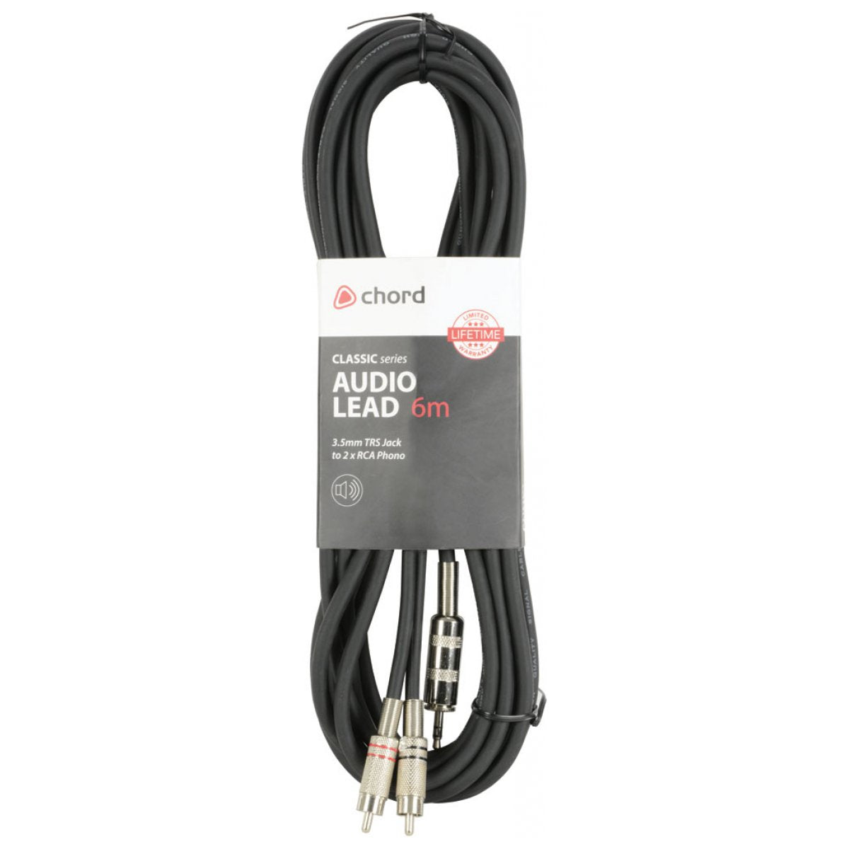 Chord / Citronic 3.5mm Stereo TRS Jack to Twin Phono RCA Audio Lead