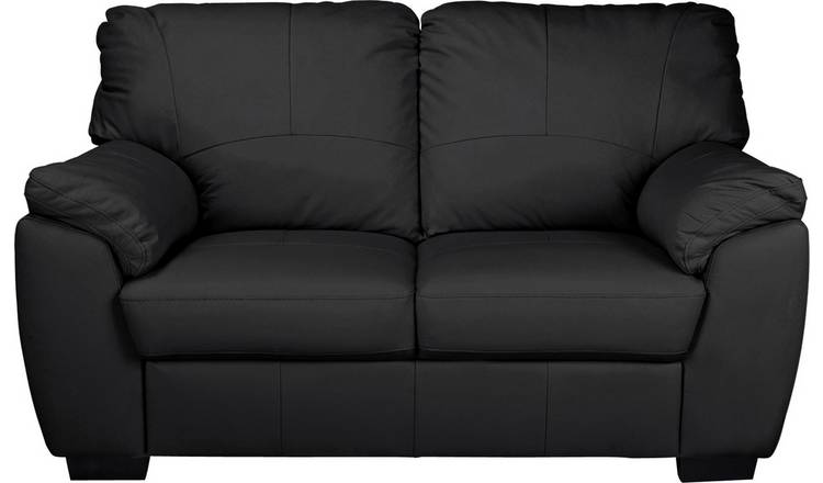 Argos Home Milano Leather 2 Seater Sofa - Black