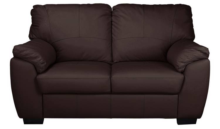 Argos Home Milano Leather 2 Seater Sofa - Chocolate