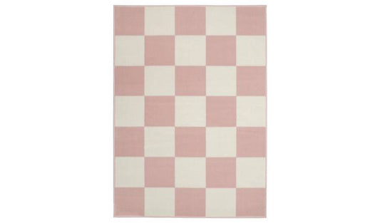 Homemaker Maestro Checkerboard Pink Cut Pile Rug - 80x150cm