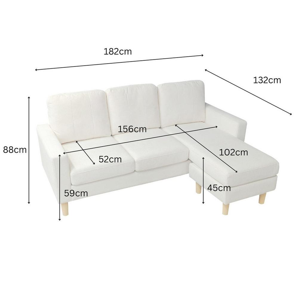 Pad Compact Sofa with Reversible Chaise