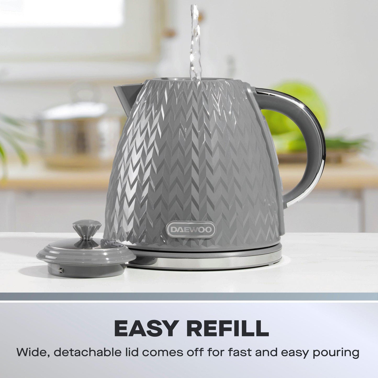 Dark Grey Argyle Kettle & 2 Slice Toaster Set