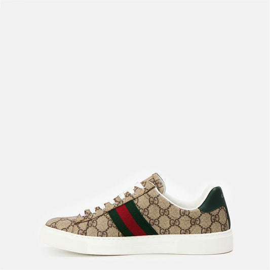 GUCCI Women's Ace Web Canvas Trainers