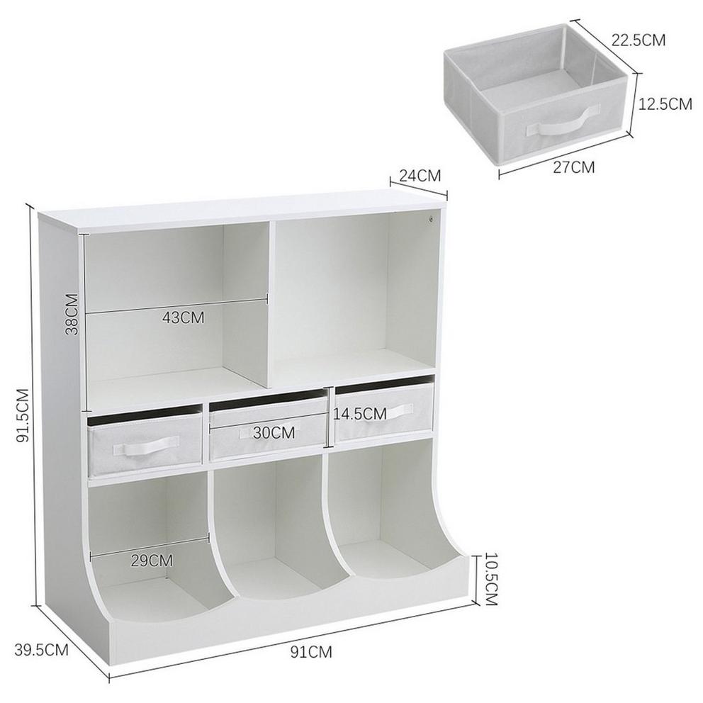 Kabinet UK 3-Tier Open Style Toy and Book Storage Cabinet