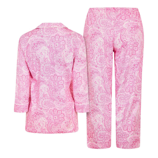 Lauren by Ralph Lauren Women's 3/4 Sleeve Notch Collar Long Pyjama Set