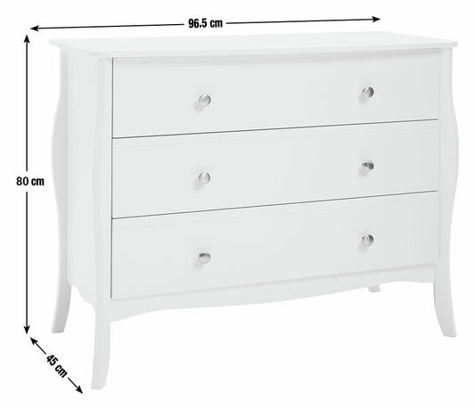 Argos Home Amelie 3 Drawer Chest - White