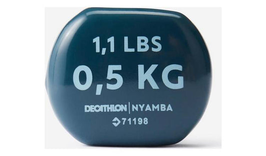 Decathlon 2x0.5kg Vinyl Dumbbells Set for Home - Navy Blue