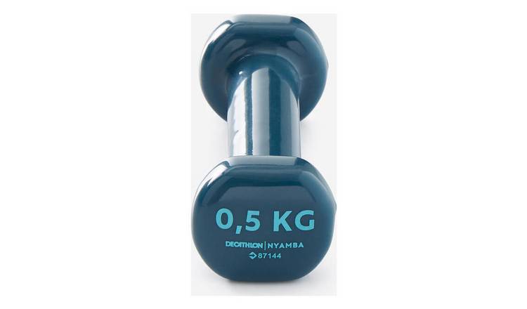 Decathlon 2x0.5kg Vinyl Dumbbells Set for Home - Navy Blue