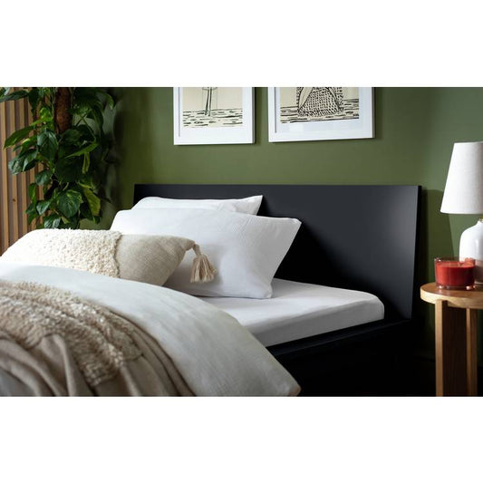Habitat Akio Small Double Wooden Platform Bed Frame - Black