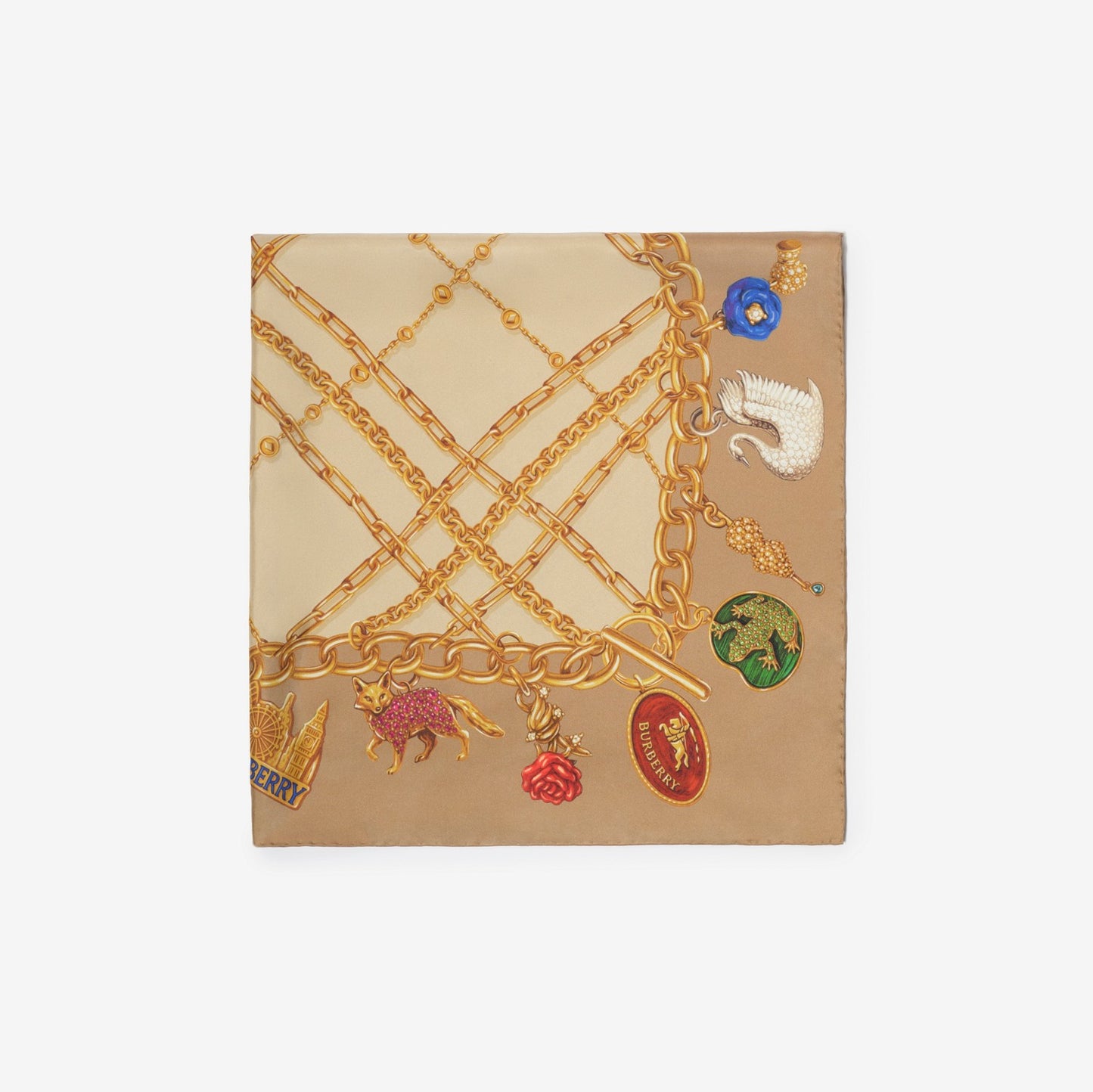 Check Charm Silk Scarf