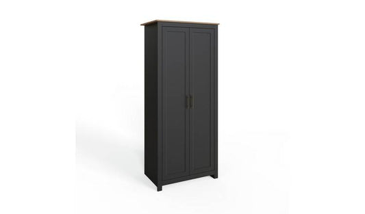 GFW Lancaster 3 Piece 2 Door Wardrobe Set - Black & Oak