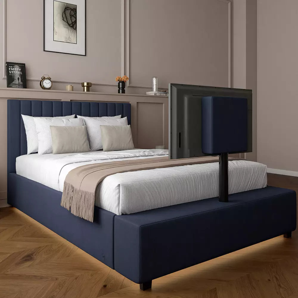 XR Living Maisie Double TV LED Bed Frame - Navy