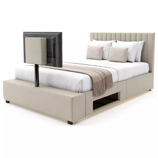 XR Living Maisie Kingsize TV LED Bed Frame - Cream