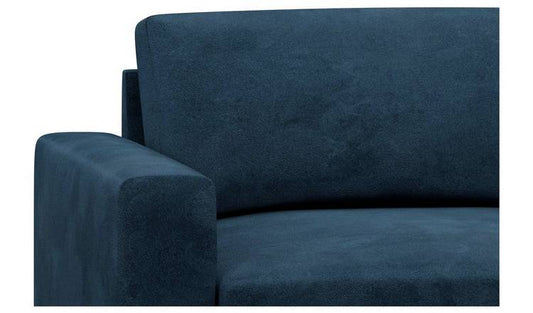 Hutch Velvet Block Arm 6 Seater Corner Sofa - Ink Blue