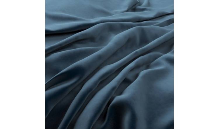 Hutch Velvet Block Arm 6 Seater Corner Sofa - Ink Blue