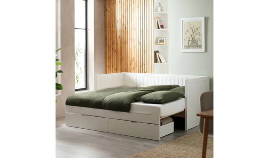 Habitat Axel Trundle Day Bed with 2 Mattresses - White