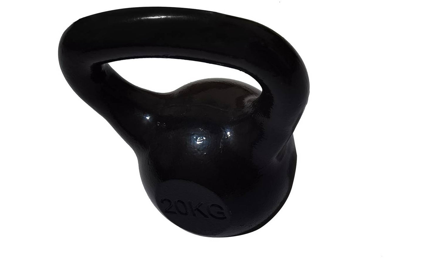 Pro Fitness Cast Iron 20kg Kettlebell - Black