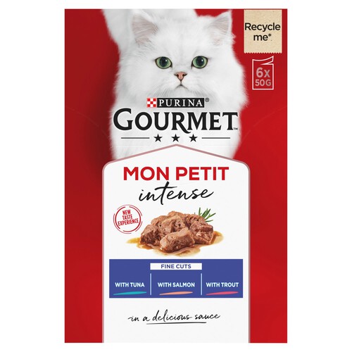 Gourmet Mon Petit Fish Variety Tuna Salmon Trout Wet Cat Food