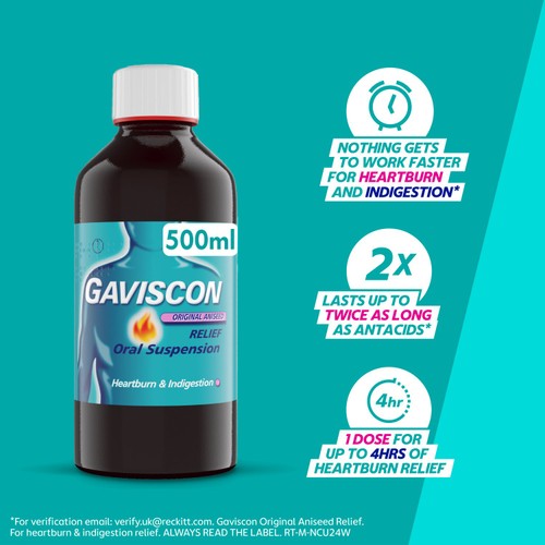 Gaviscon Liquid Original Aniseed 500ml
