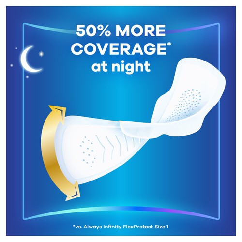 Always Infinity Sanitary Towels Pads Secure Night - Size 4