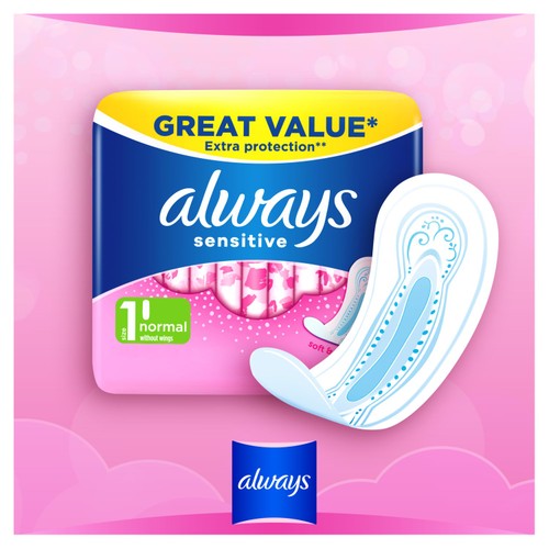 Always Sanitary Towels Sensitive Normal (Size 1)