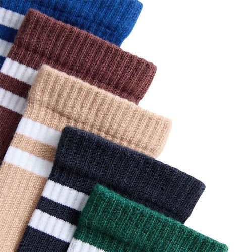 M&S Boys Striped Ribbed Socks, 6-8 Small, Multi