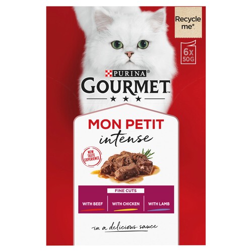 Gourmet Mon Petit Meaty Variety Beef Chicken Lamb Wet Cat Food