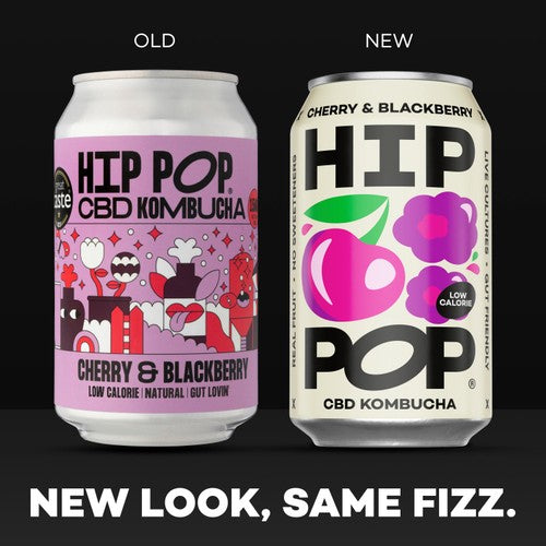 Hip Pop Cherry & Blackberry CBD Kombucha