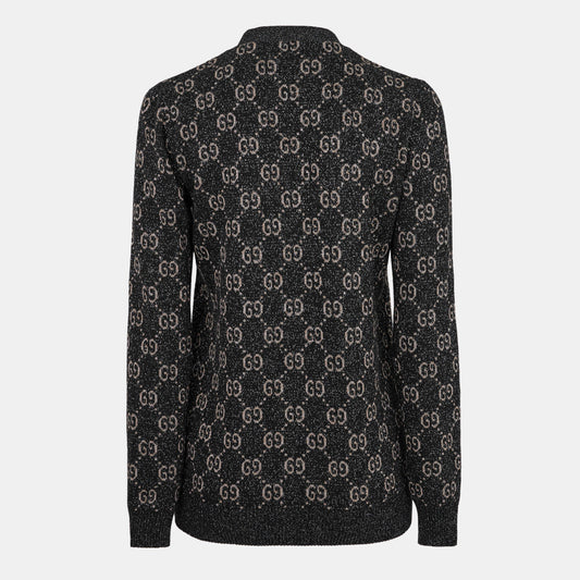 Gucci Women's GG Jacquard Cotton Lame Cardigan