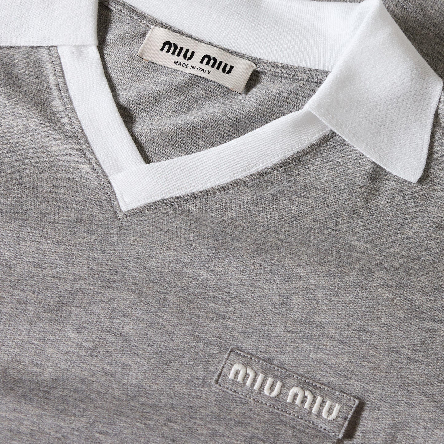 Miu Miu Women's Jersey Top Knitted Long Sleeve Polo Shirt