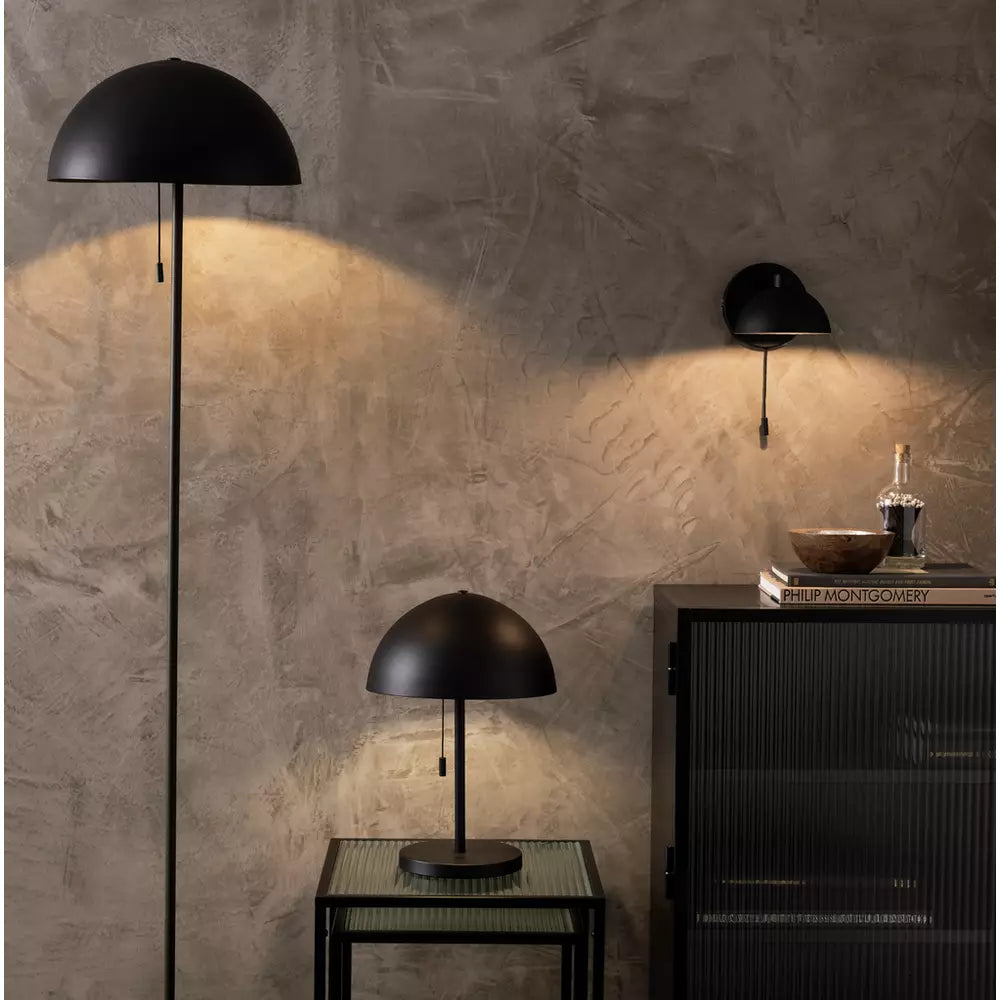 Habitat Mushroom Steel Wall Light - Black