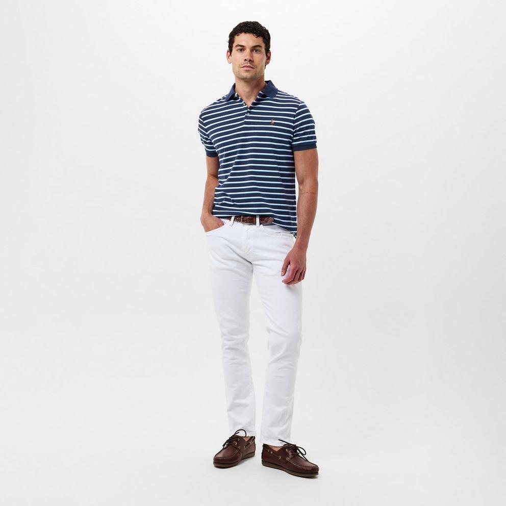 Men's Pima Stripe Short-Sleeve Polo Shirt