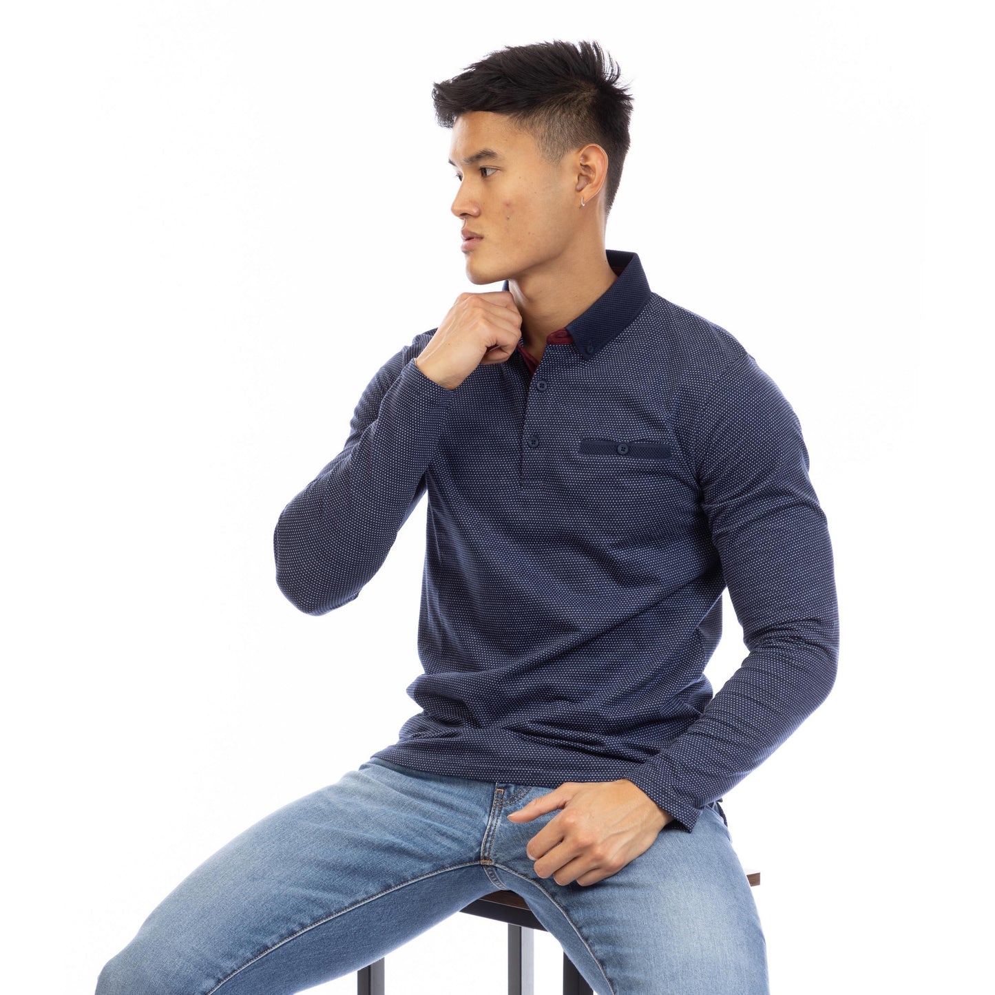 Peter Werth Men's W Ellstn Long Sleeve Polo Shirt
